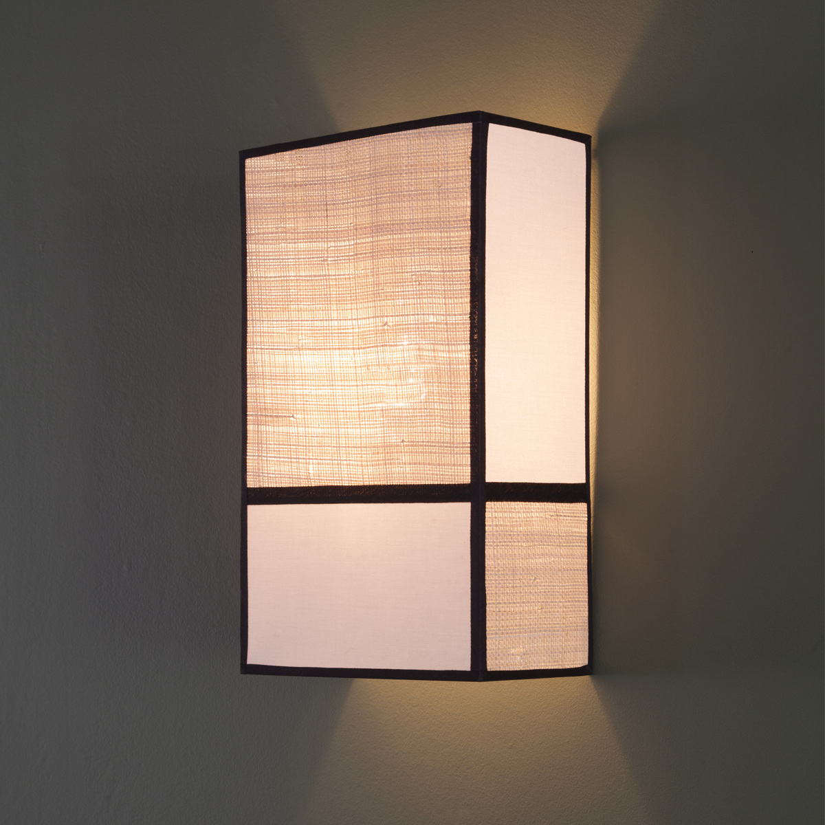 Wall Light Celeste, Ecru / Black - H36 cm - Steel / Rabane Cotton lampshade - image 2
