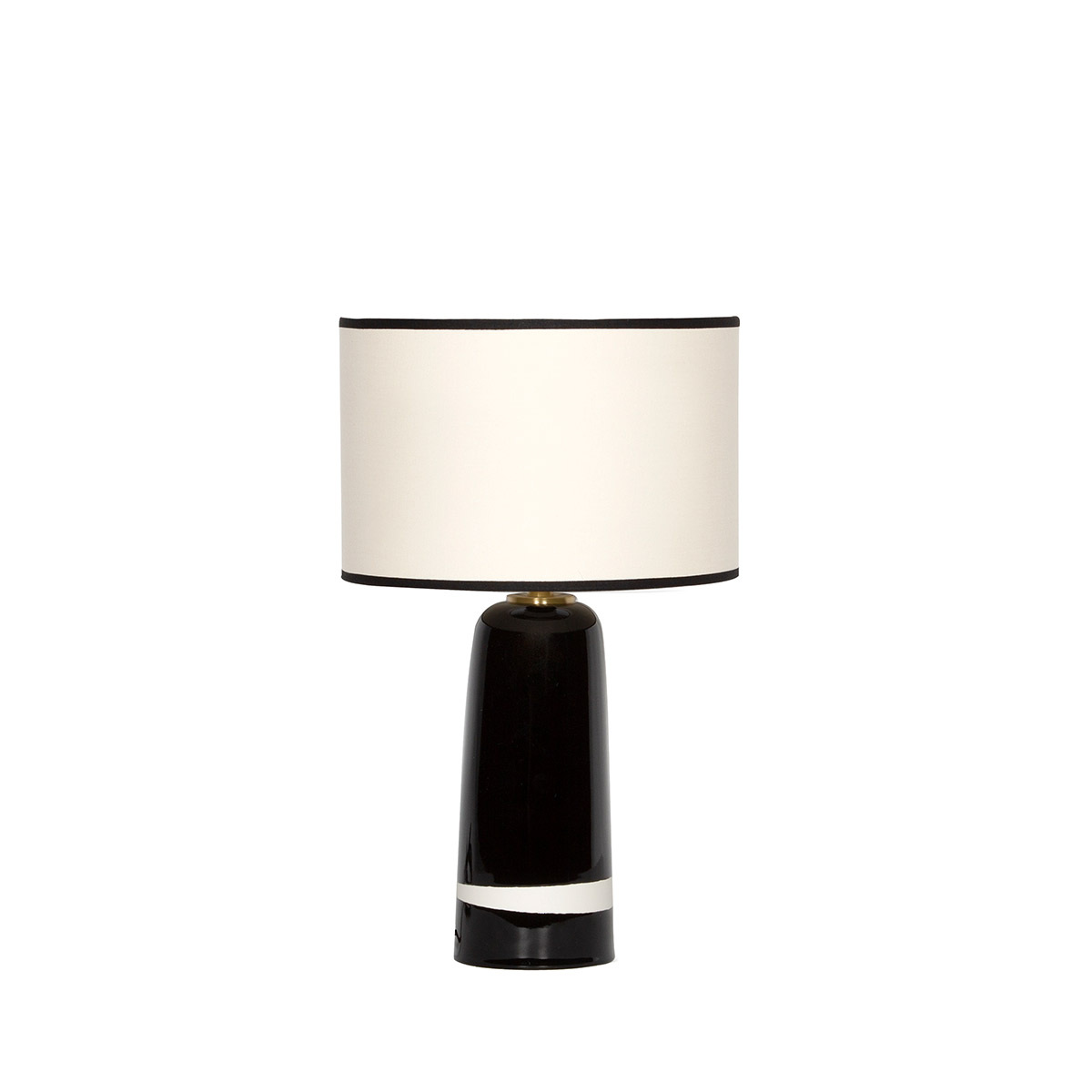 Table Lamp Sicilia, Radish Black - H50 cm - Ceramic / Cotton shade - image 1