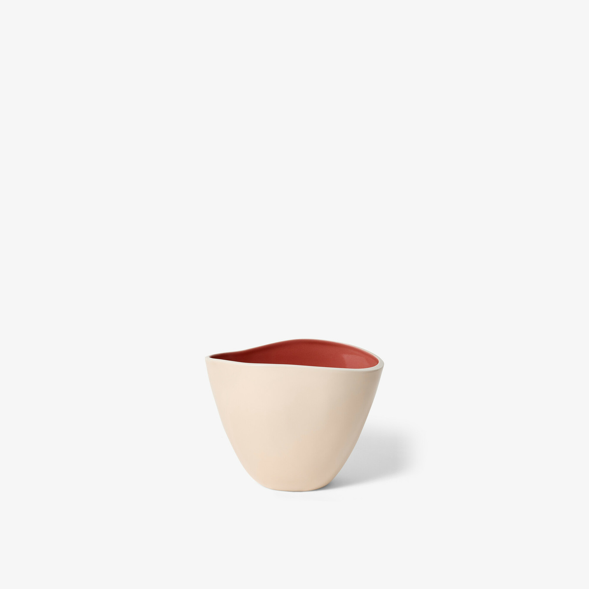 Vase Double Jeu, Off-White / Rosewood - H41 cm - Ceramic - image 1
