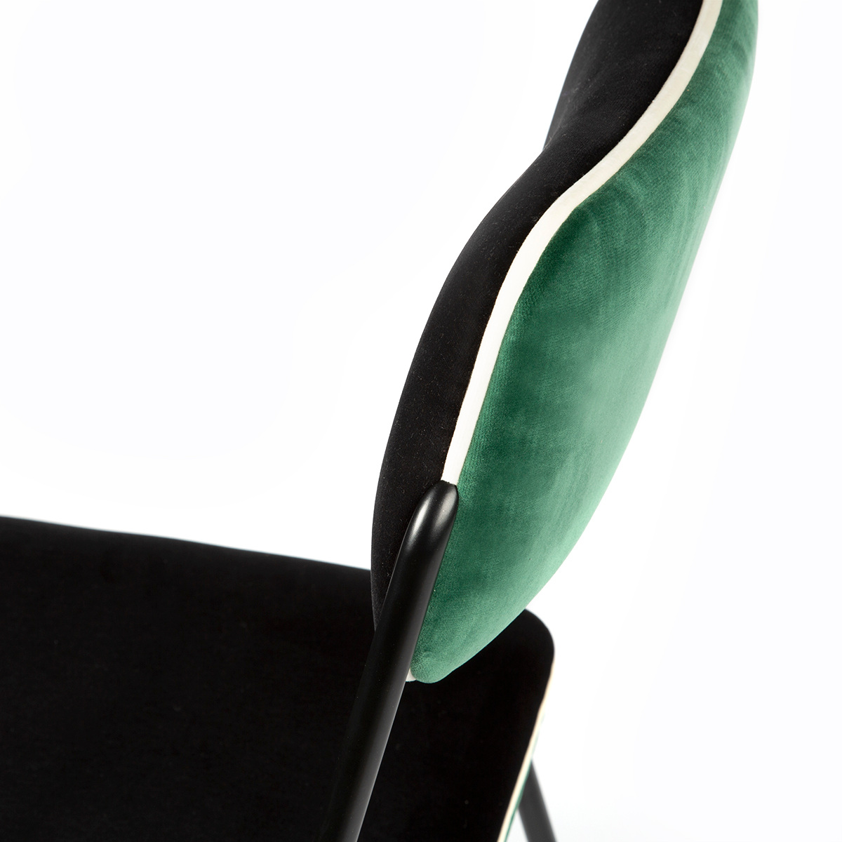 Chair Double Jeu, Green - H85 x W51 x D43 cm - Steel / Velvet - image 5