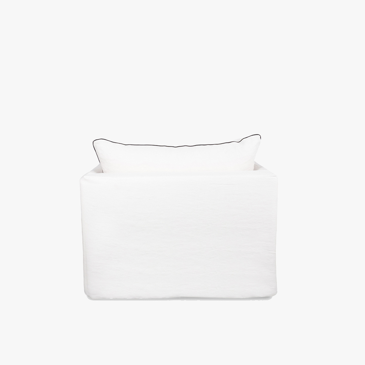 Convertible Armchair Riviera, White / Black - H80 x W110 x D92 cm - Wood / MSL tissue - image 5
