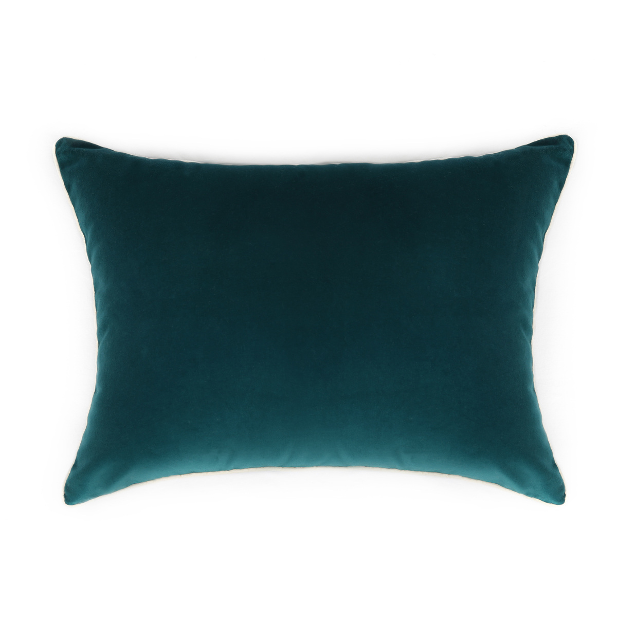 Cushion Double Jeu, Ochre / Jasmine - 55 x 40 cm - Cotton velvet - image 6
