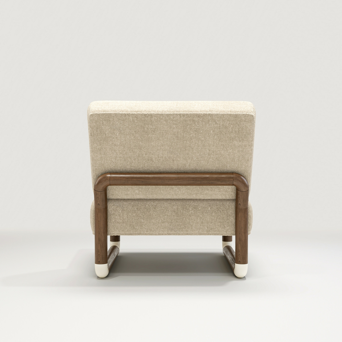 Fireside chair Nico, Cream - W71 x D82 x H76.8 cm - Walnut/Wool/Cotton - image 2