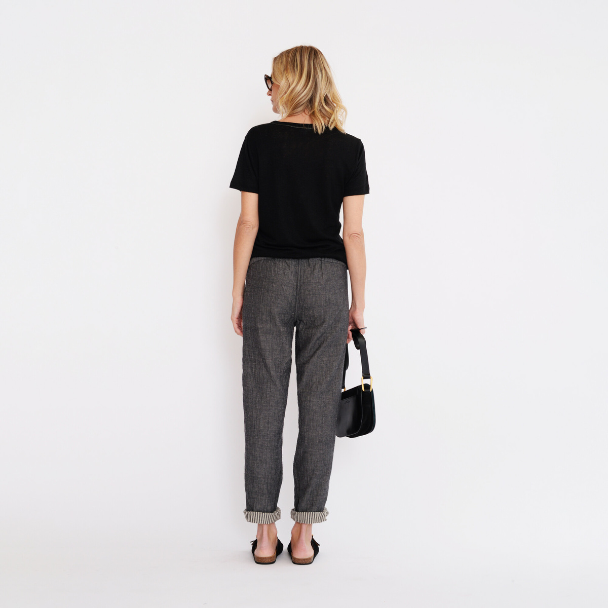 Pantalon Réversible Sibelle, Noir et Blanc - 100% coton - image 8