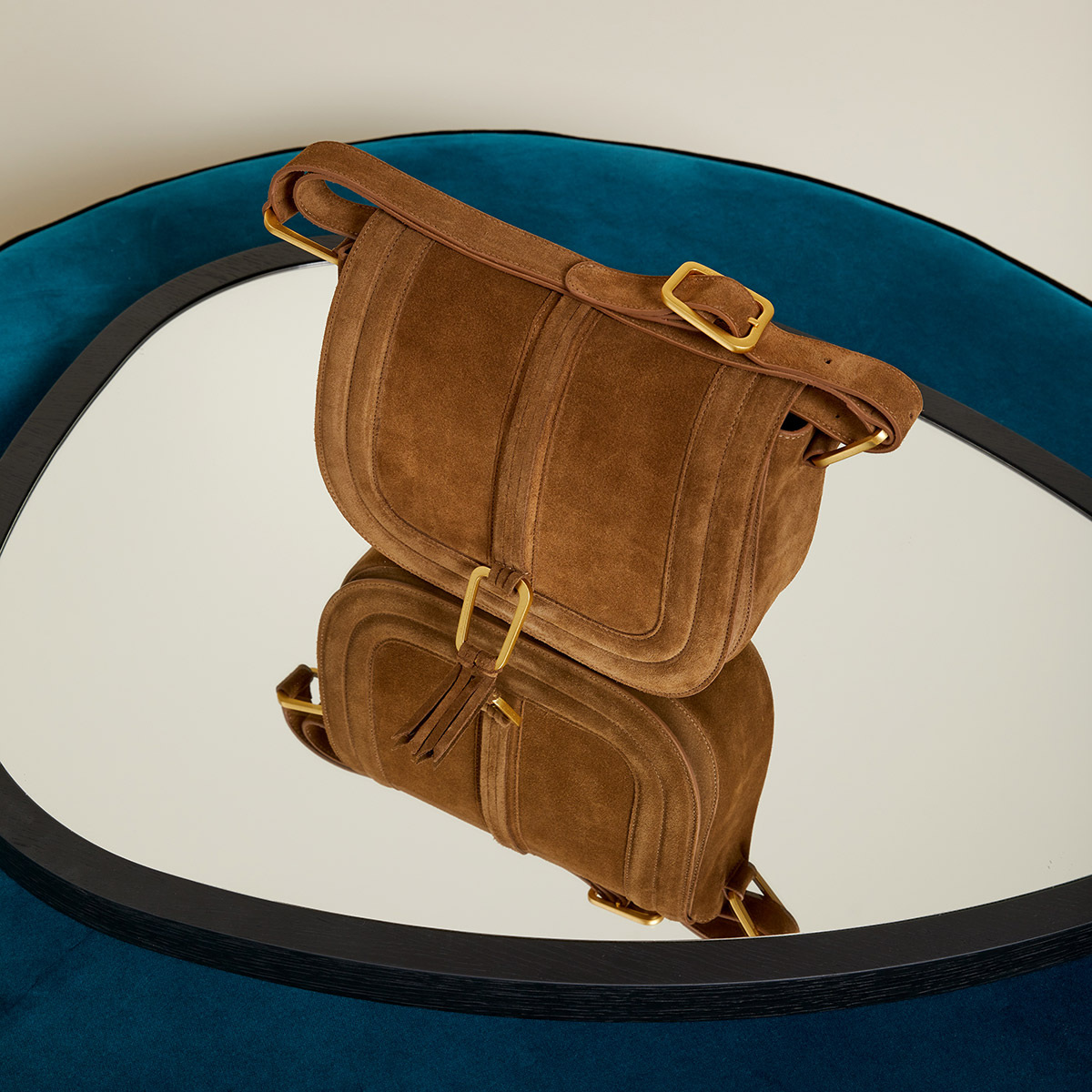 Shoulder bag Barth, Havana Classic - W25.5 x H22 x D7 cm - Cow suede - image 4