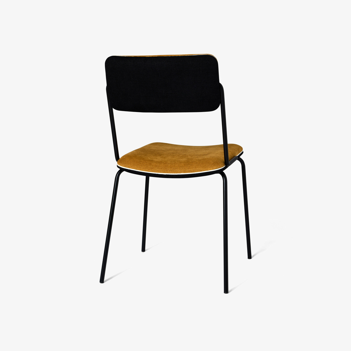 Chair Double Jeu, Ochre / Black - H85 x W51 x D43 cm - Cotton - image 4