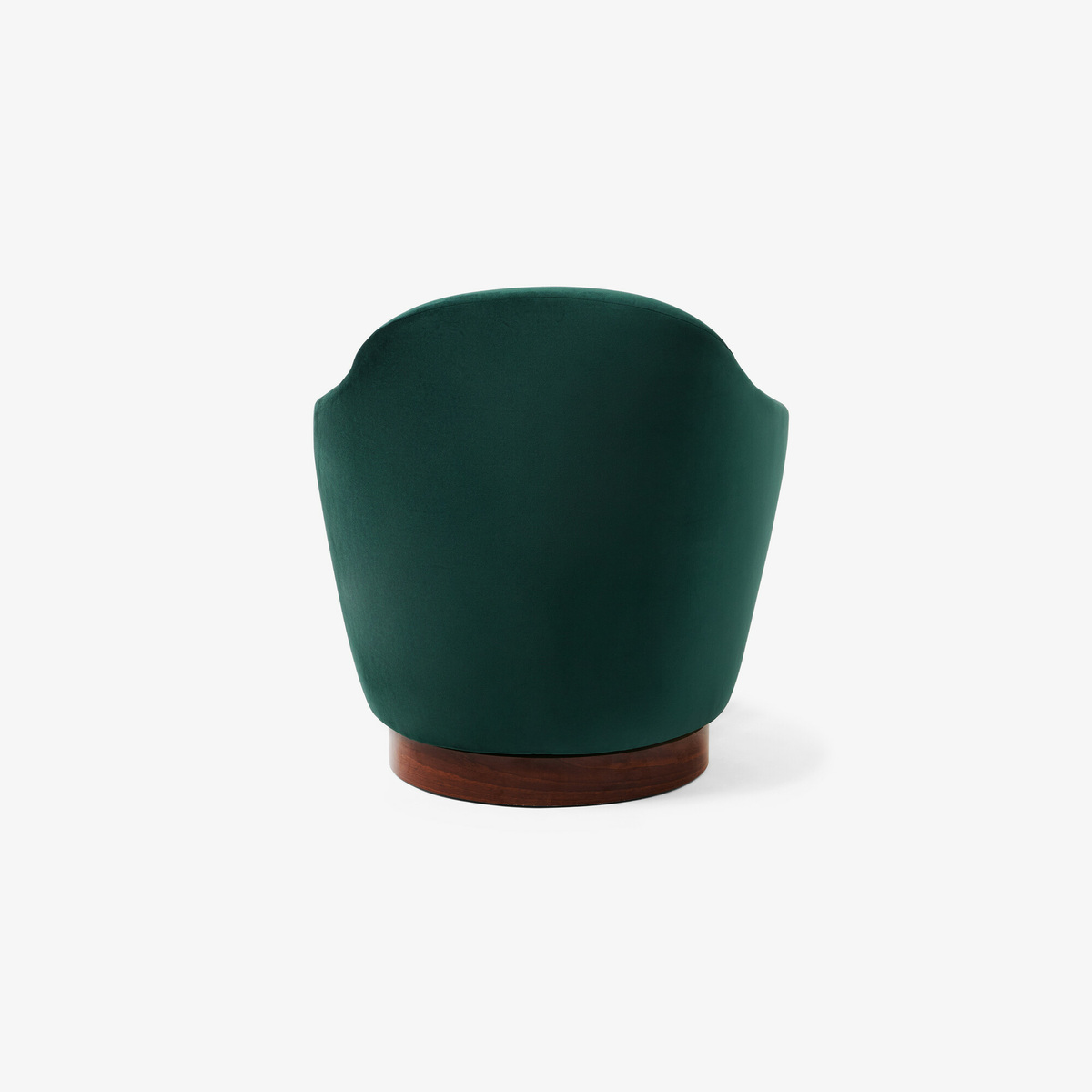 Armchair Bozzolo, Green - H72 x W75 x D71 cm - Walnut / Velvet Polyester - image 4