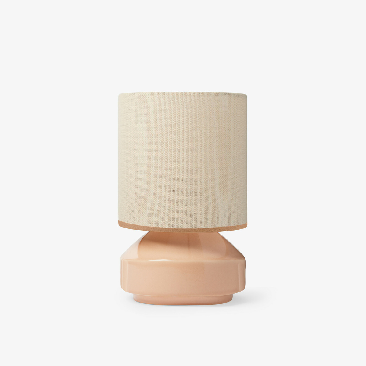 Table lamp Claude, Nude - H27 x ø18,2 cm - Ceramic / Cotton lampshade - image 1