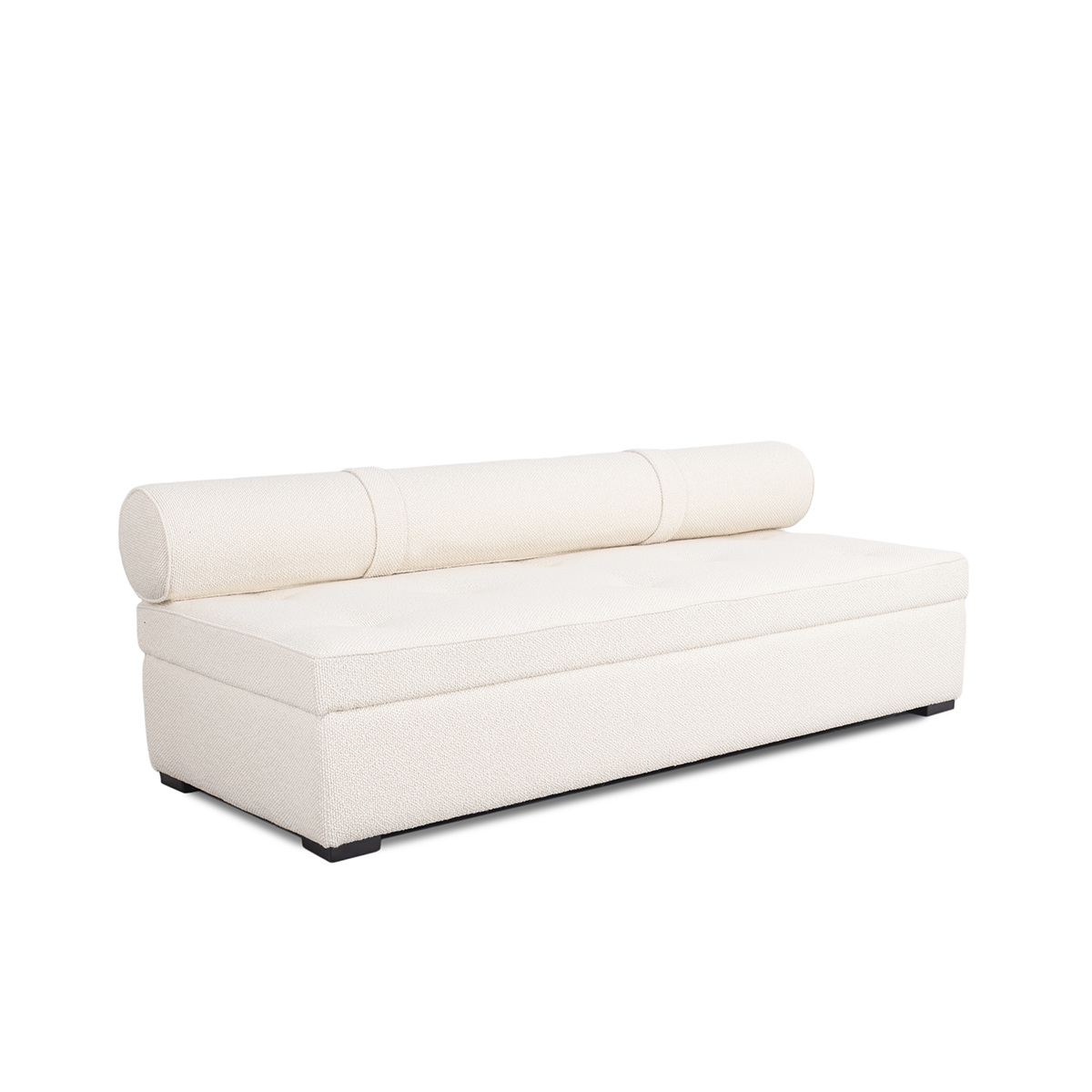 Banquette Jacob, White - L185 x W75 x H40 - Curly wool - image 2