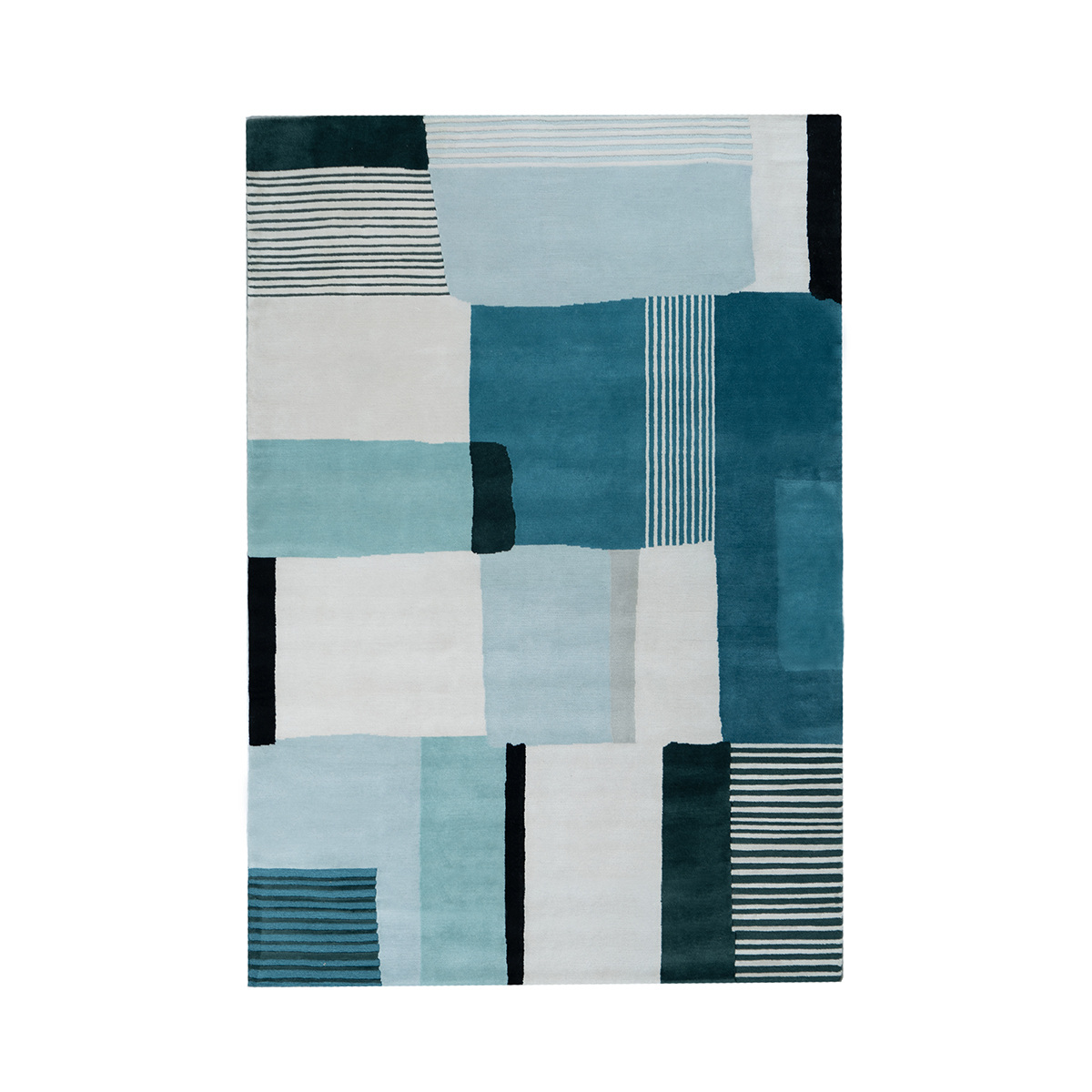 Carpet Boro, Blue - 250 x 350 cm - Wool / Cotton - image 1