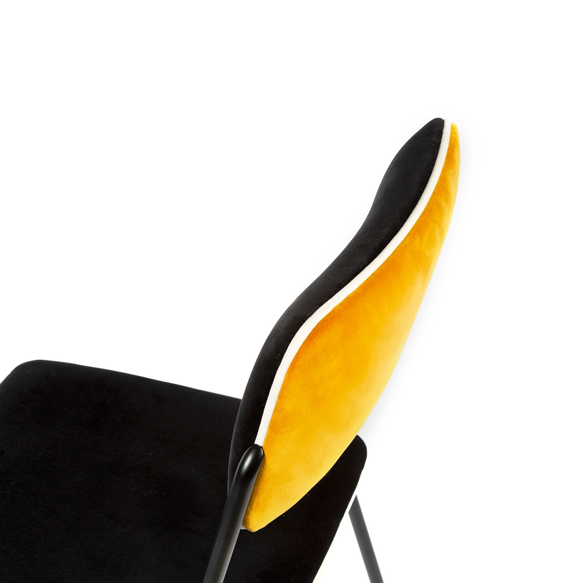 Chaise Double Jeu, Ocre - H85 x l51 x P43 cm - Acier / Velours - image 4