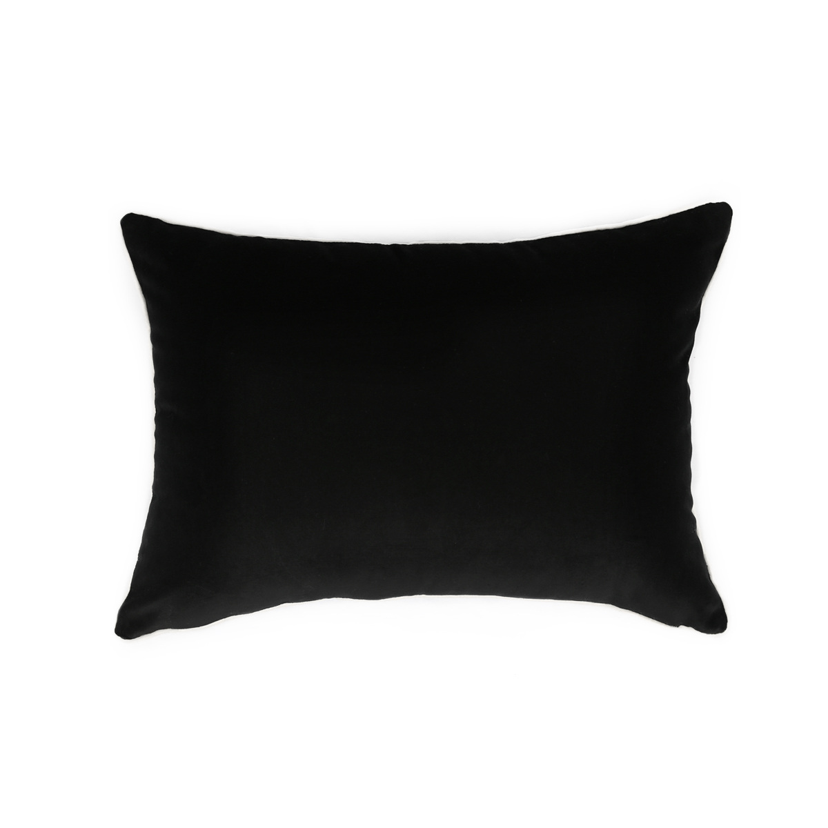 Cushion Double Jeu, Blue / Black Radish - 55 x 40 cm - Cotton velvet - image 6