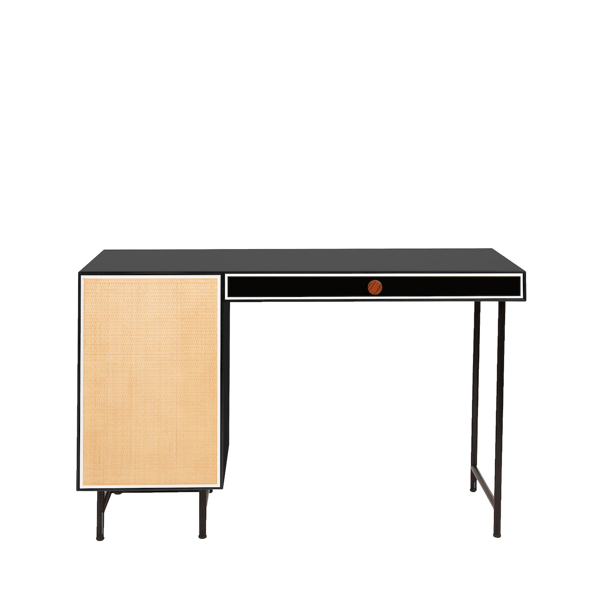 Desk Essence, Black / Ivory - L51 cm x W22 x H31 cm - Lacquered wood - image 2
