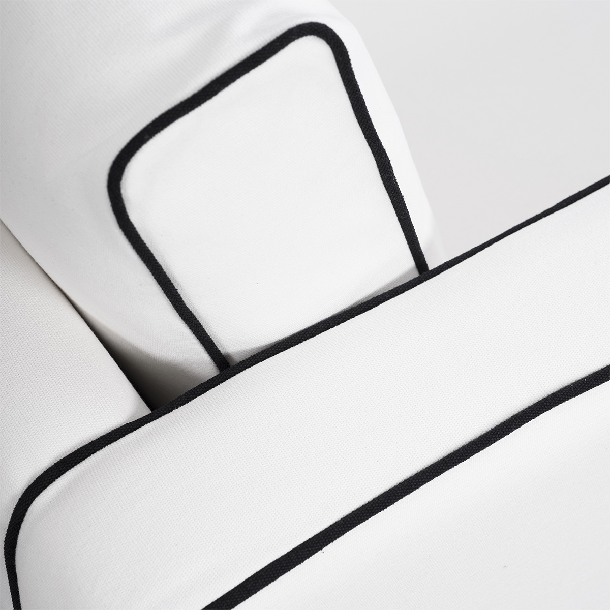 Armchair Noa, White / Black - H77x W90 x D90 cm - Cotton / Wood - image 7