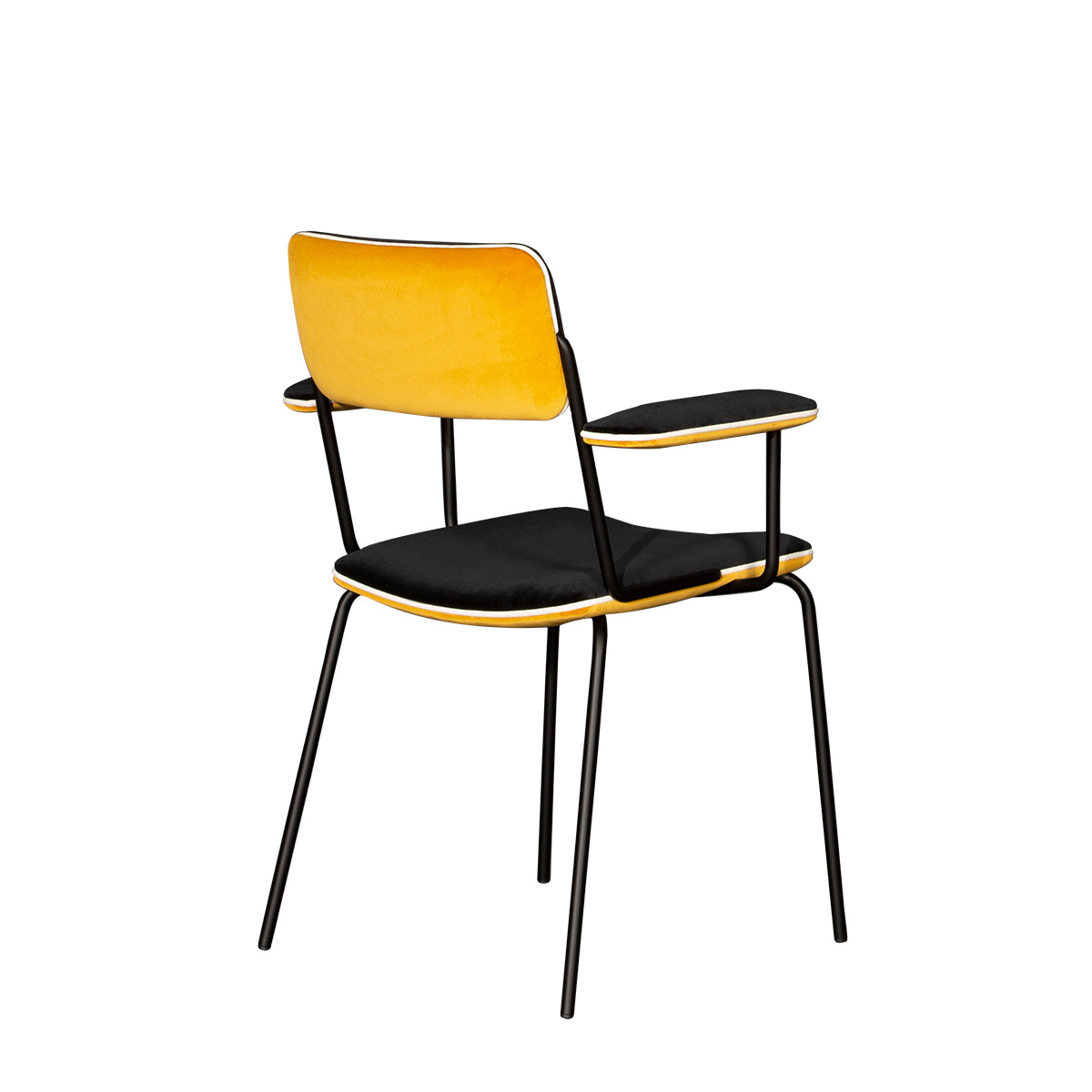 Arm Chair Double Jeu, Ochre - H85 x W51 x D43 cm - Steel / Velvet - image 3