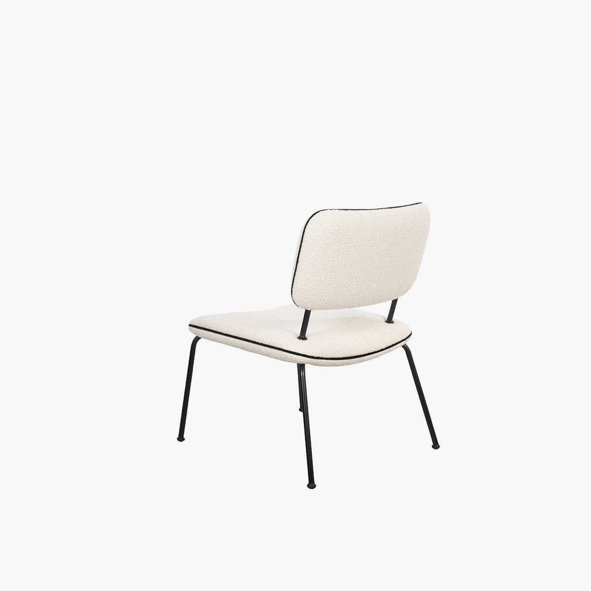 Armchair Double Jeu, White / Curly - H80 x W68 x D58 cm - Steel / tissue - image 6