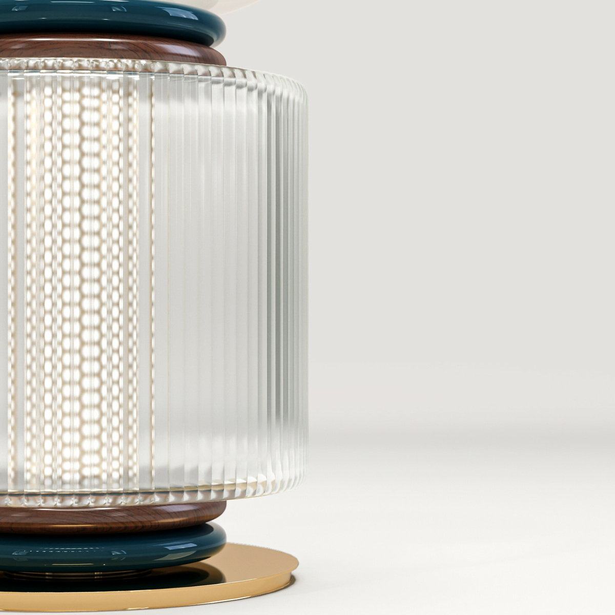 Table lamp Loulou - 2 modules, Midnight Blue - H72 x ø34 cm - Blown glass/brass - image 2