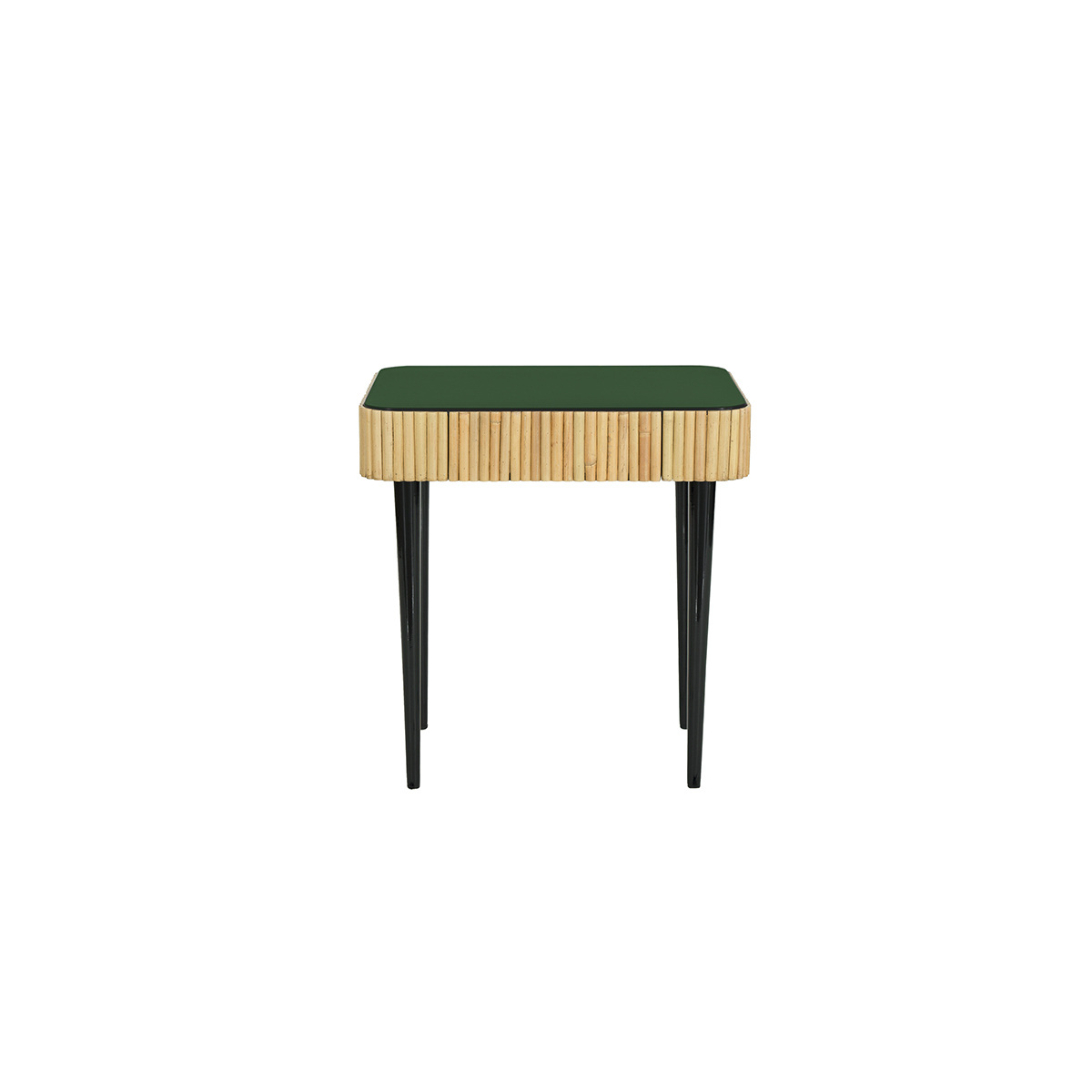 Bedside Table Riviera, Black Radish - H65 cm - Wicker / Lacquered wood - image 9