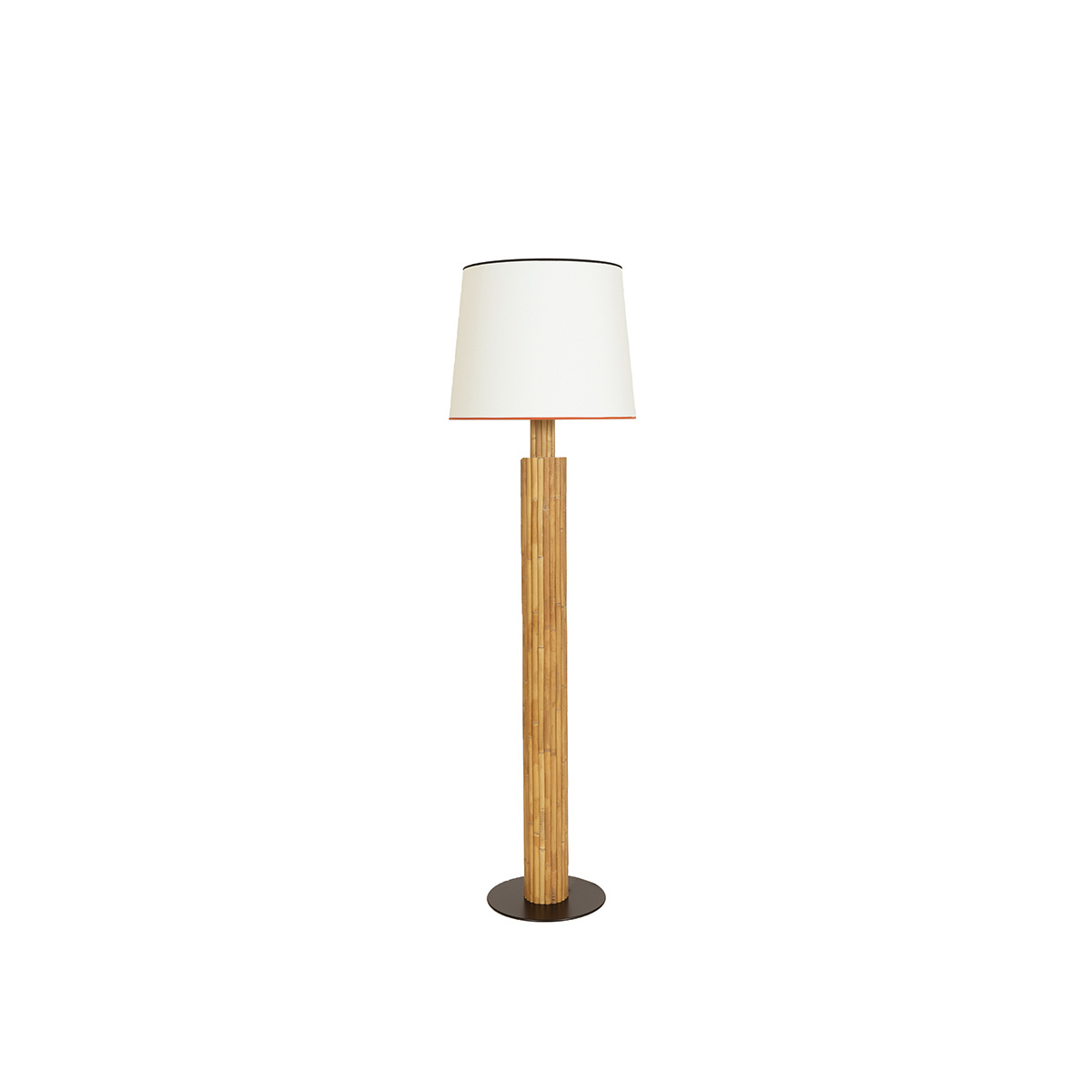 Floor Lamp Riviera, Black - H155 cm - Rattan / Cotton shade - image 4