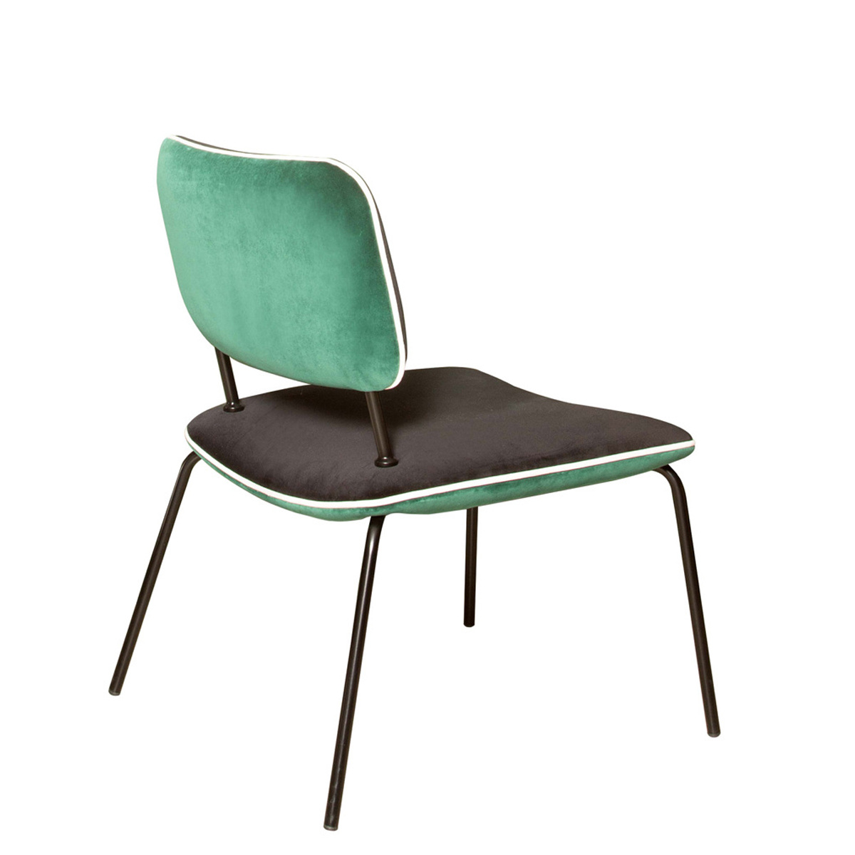 Fauteuil Double Jeu, Vert - H80 x l68 x P58 cm - Velours / Acier - image 2