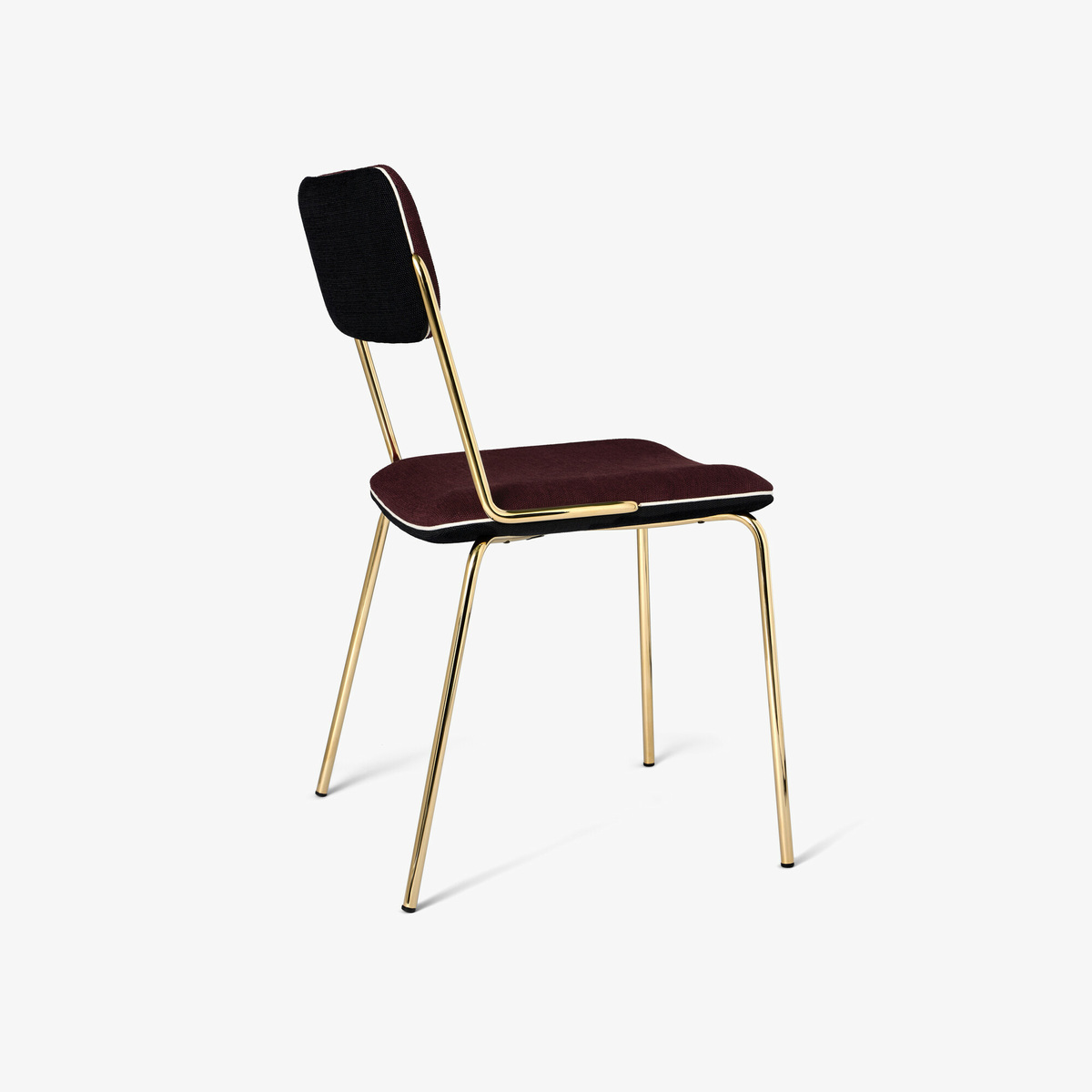 Chair Double Jeu, Blackcurrant / Gold - H85 x W51 x D43 cm - Cotton - image 3