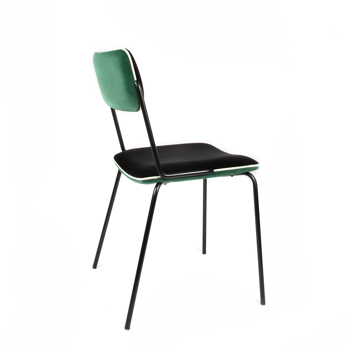 Chair Double Jeu, Green - H85 x W51 x D43 cm - Steel / Velvet - image 2