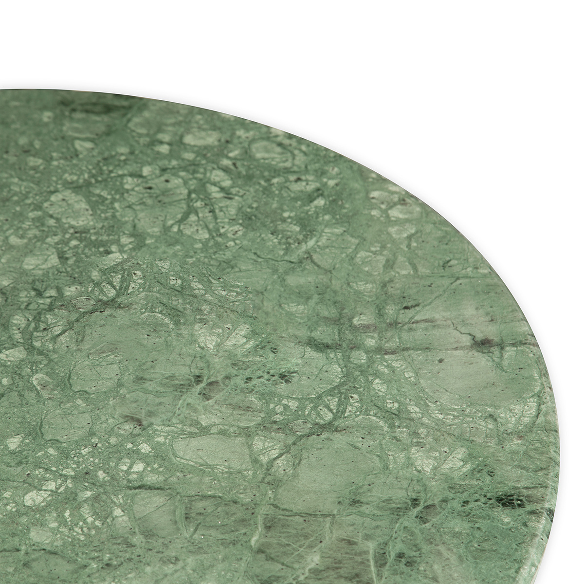 High Dining Table Table, Green / Natural - ø120 x H74 cm - Carrara marble / Rattan - image 2