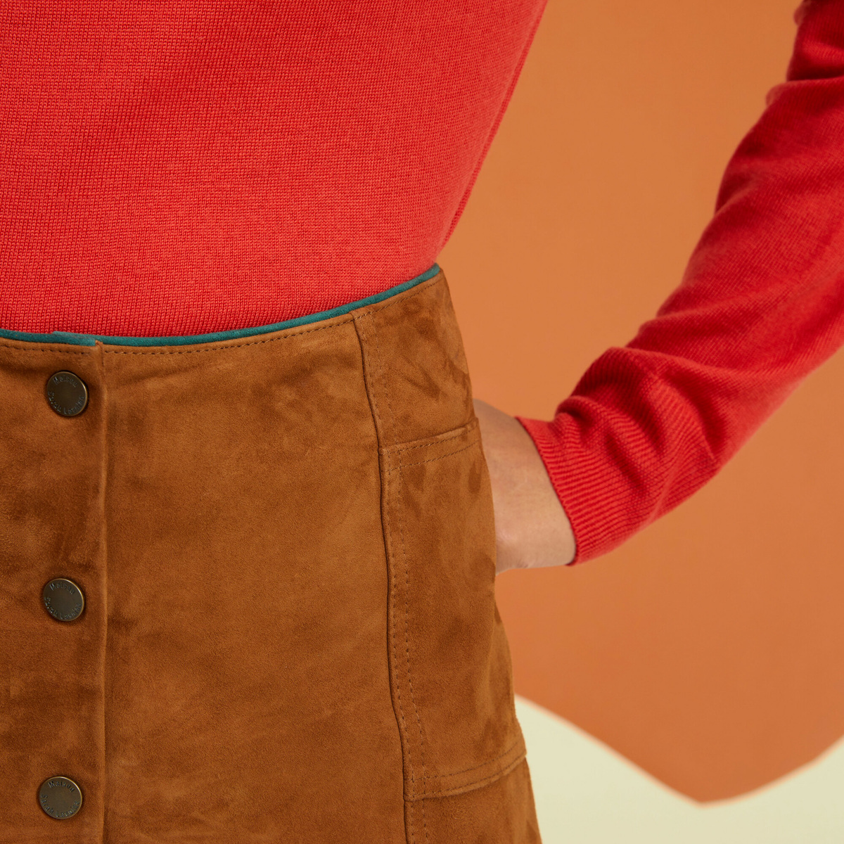 Sophia Suede Skirt, Camel - A-line cut - Suede leather - image 3