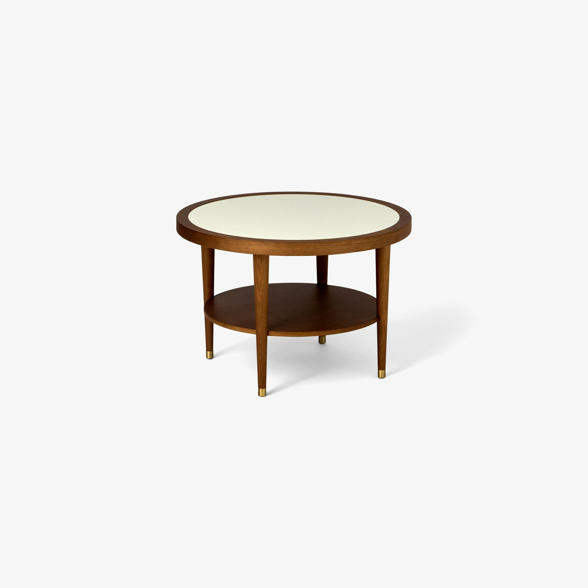 Round Coffee Table Puzzle, Off-White - ø60 x H40 cm - Oak - image 1