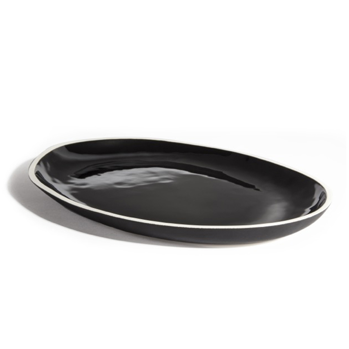 Platter Sicilia, Black - W43 x 32 x 3 cm - Ceramic - image 1