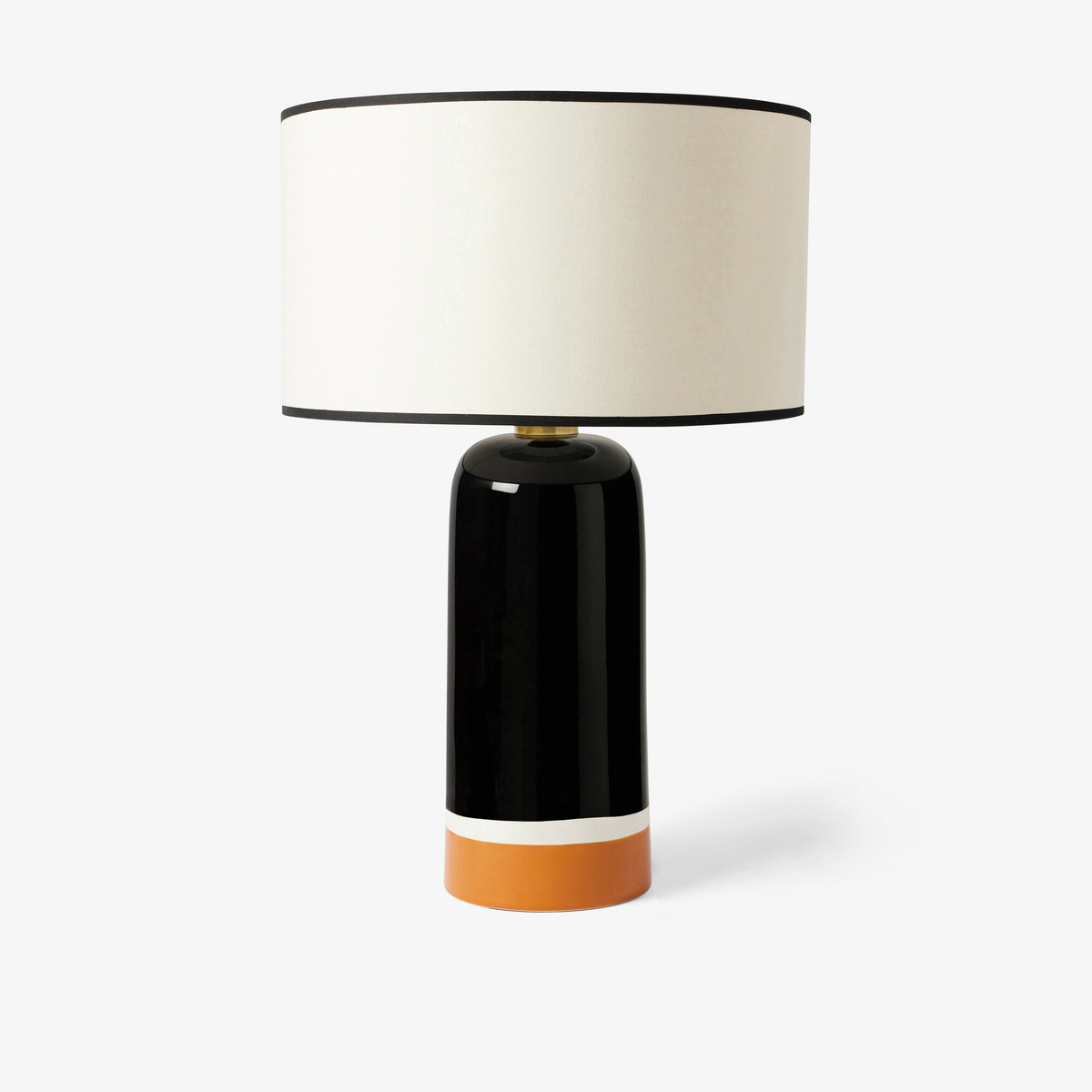 Lampe à poser Sicilia, Noir / Ocre - H60 cm - Céramique / Abat-jour Coton - image 1