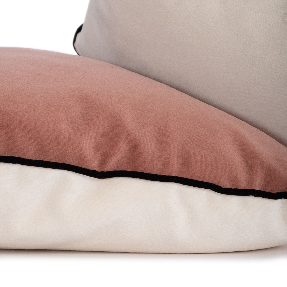 Cushion Double Jeu, Ochre / Jasmine - 55 x 40 cm - Cotton velvet - image 12