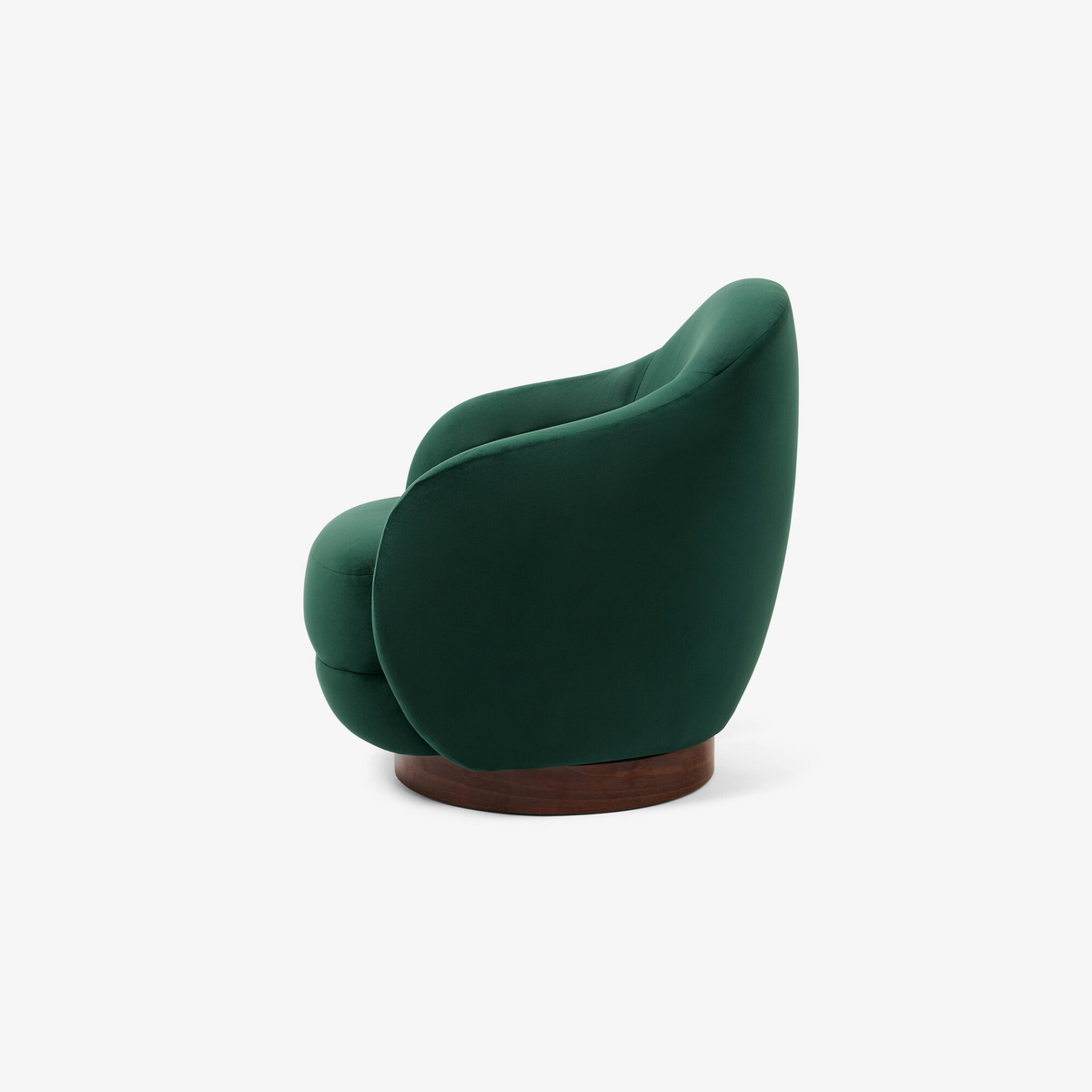 Armchair Bozzolo, Green - H72 x W75 x D71 cm - Walnut / Velvet Polyester - image 5
