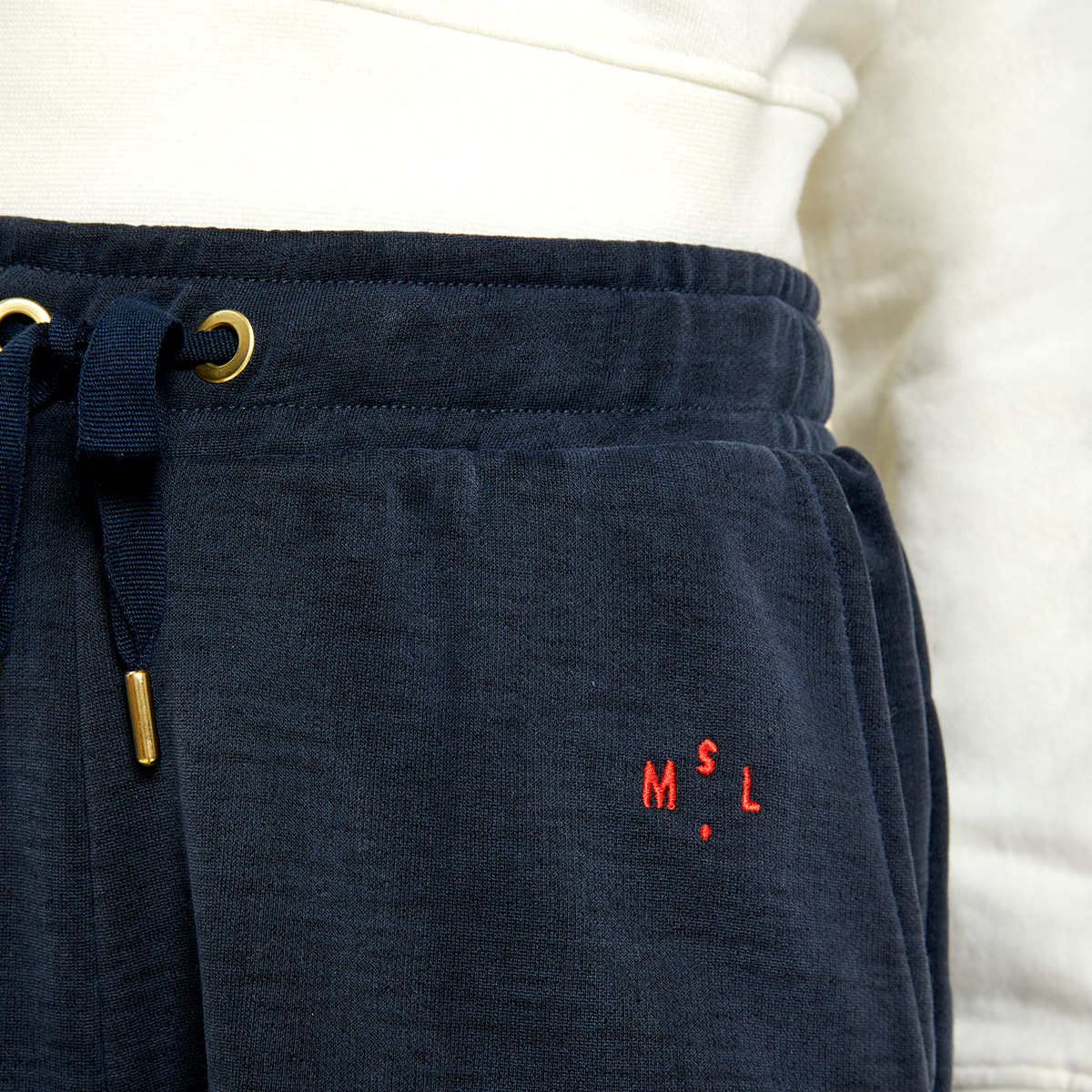 Short Wells, Navy - Short shorts with drawstring - Cupro / Cotton - image 4