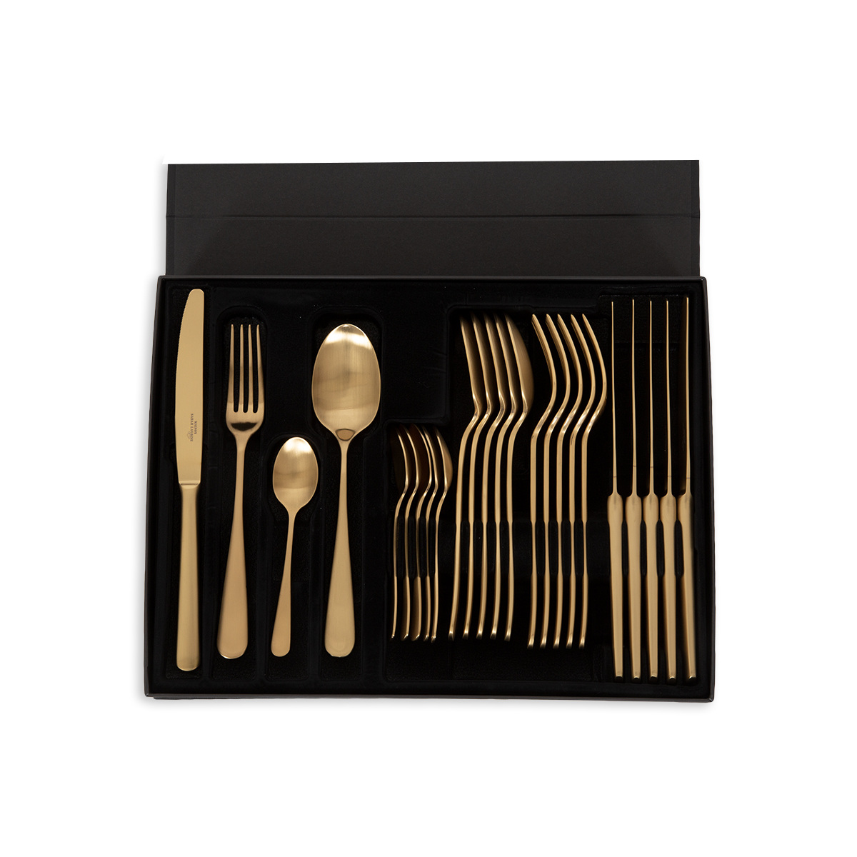 Golden Cutlery Box, Box of 24 pieces - Titanium finish - image 1