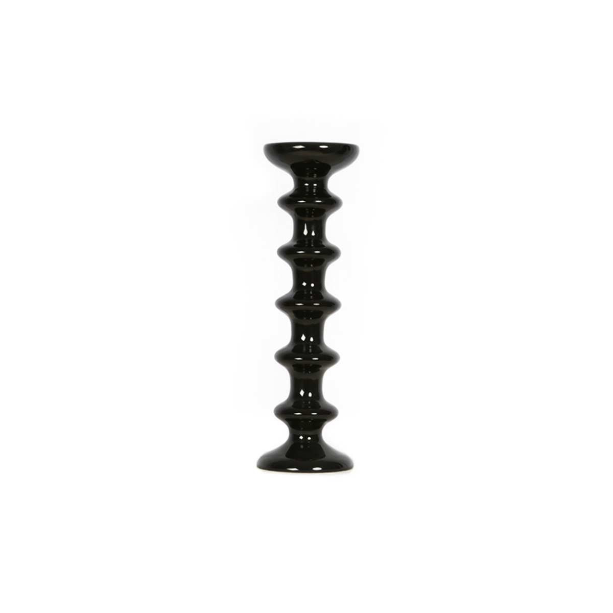 Candlestick Slavic, Black - H30 cm - Ceramic - image 1