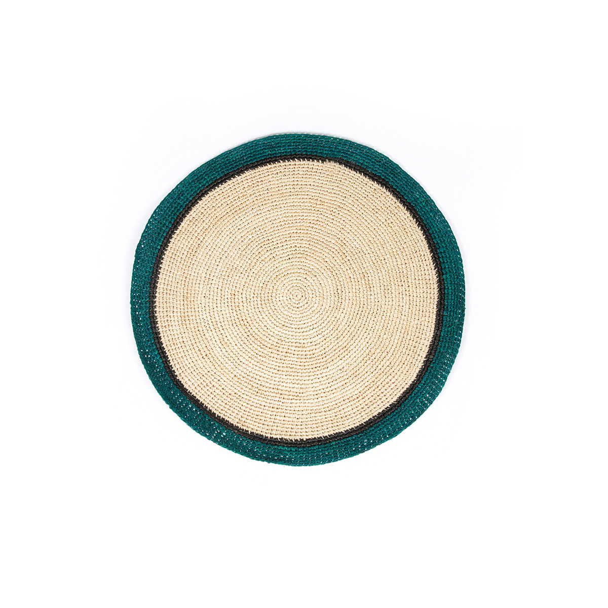 Placemat Globe, Celadon / Natural - ⌀38 cm - rafia - image 5
