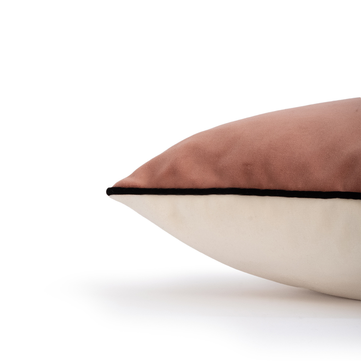 Cushion Double Jeu, Ochre / Jasmine - 55 x 40 cm - Cotton velvet - image 13