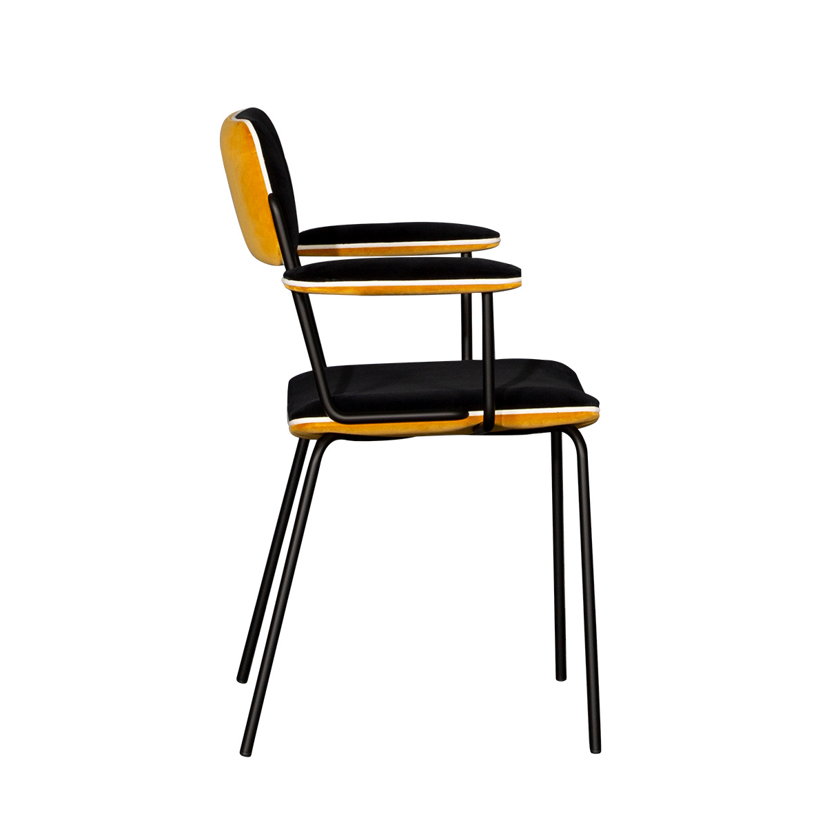 Arm Chair Double Jeu, Ochre - H85 x W51 x D43 cm - Steel / Velvet - image 1