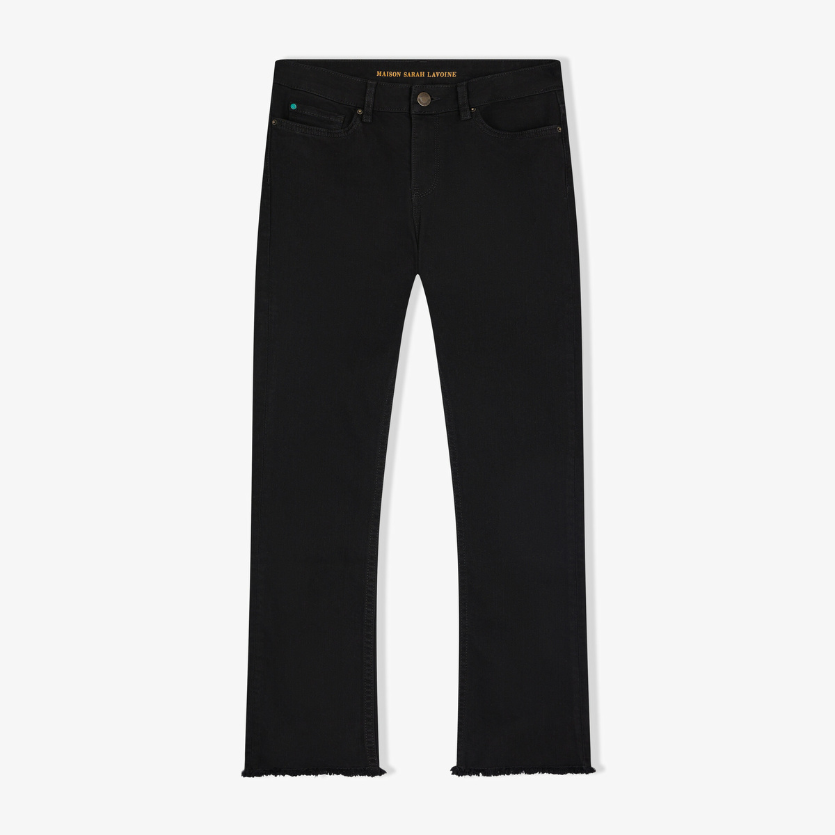 Cropped Jean Sol, Black - Cropped flared jean - Cotton - image 1