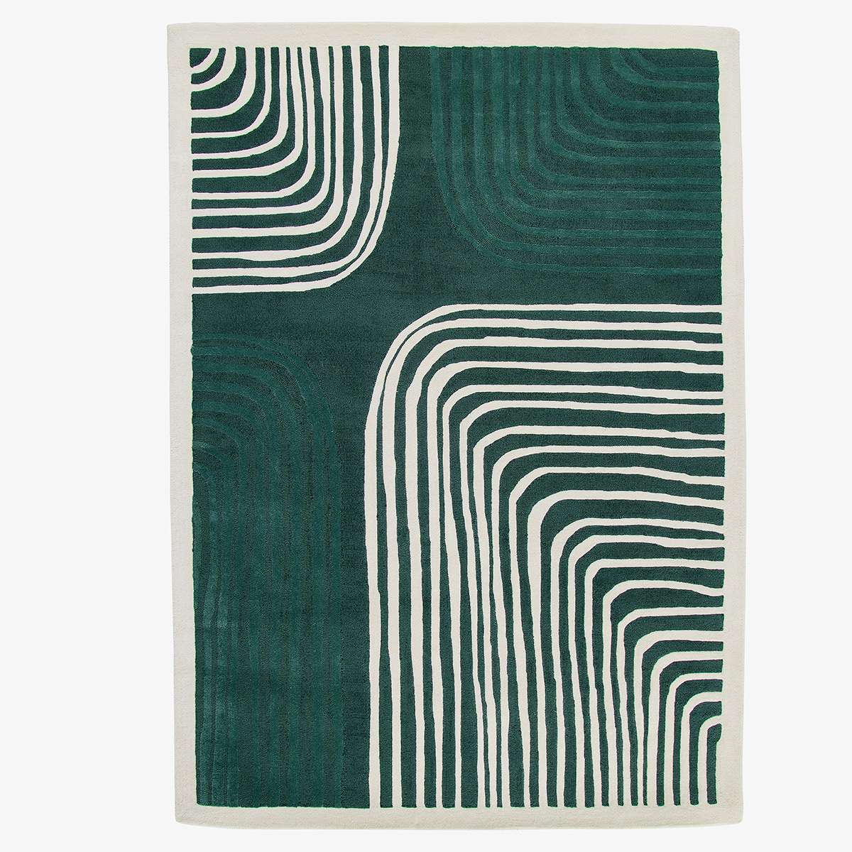 Tapis Labyrinthe, Thé de Chine - 200 x 300 cm - Laine / Coton - image 1