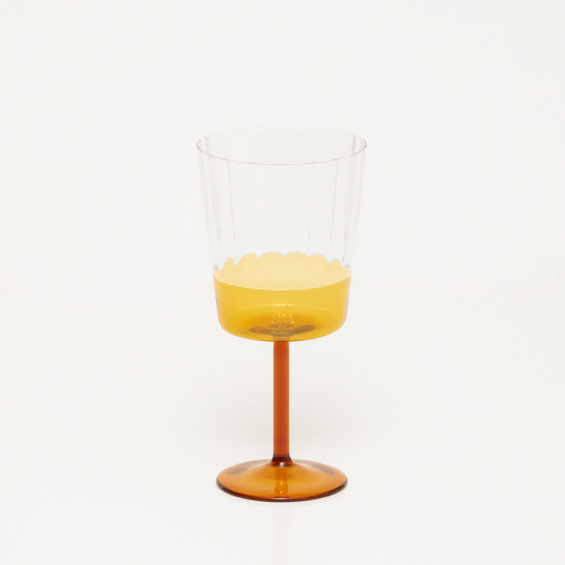 6 Wine Glasses Eclat, Amber - Blown glass - image 1