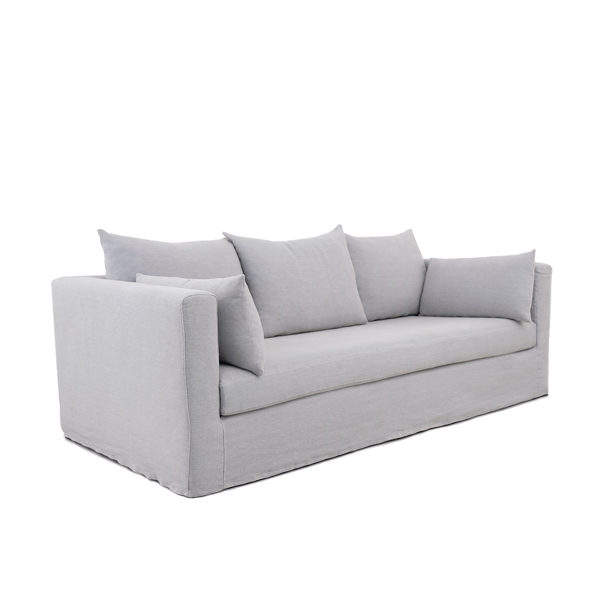 Box Sofa, L300 x P105 x H85 cm - Light Grey - Linen - image 2