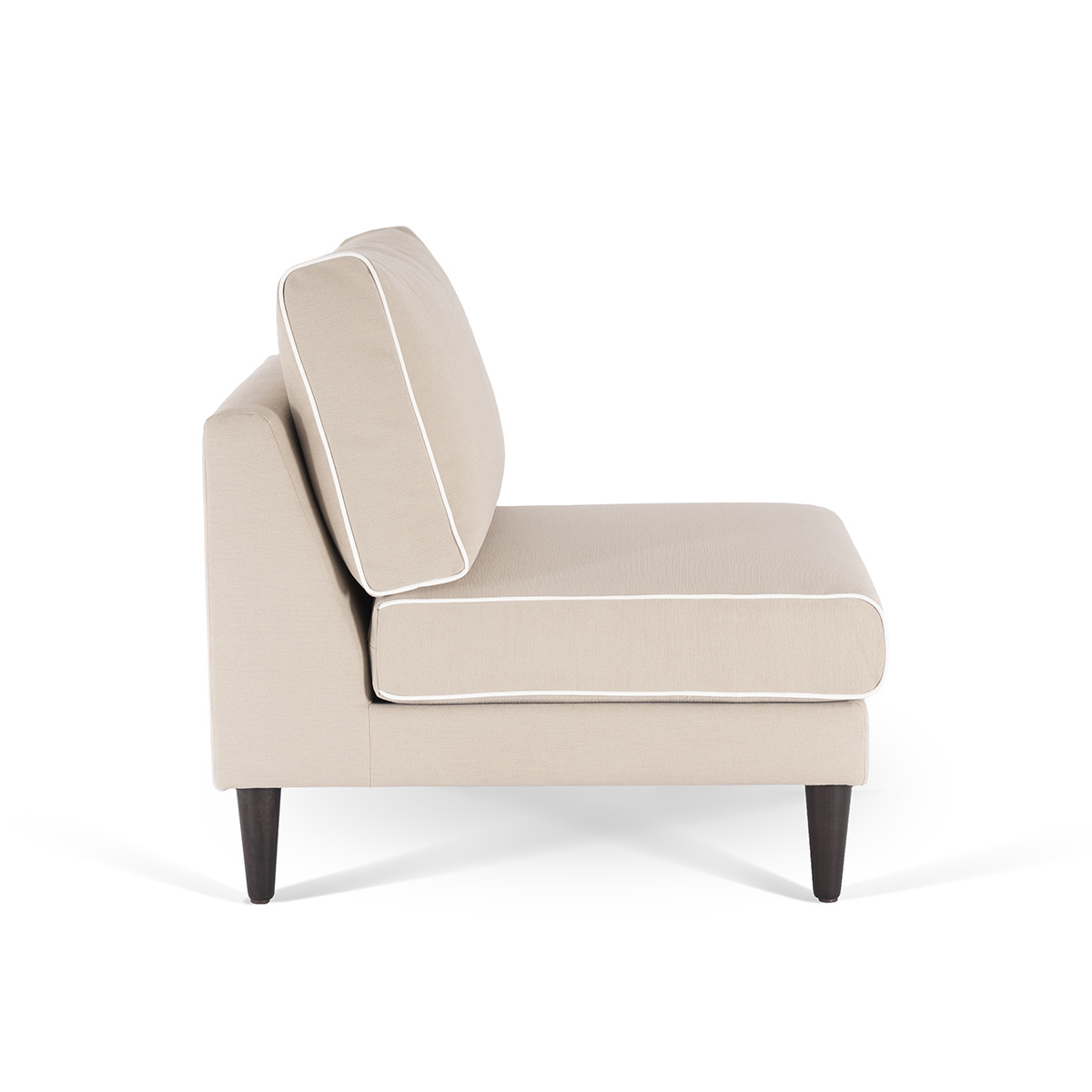 Flip Chair Noa, Beige / White - H80 x W80 x D75 cm - Cotton / Wood - image 3
