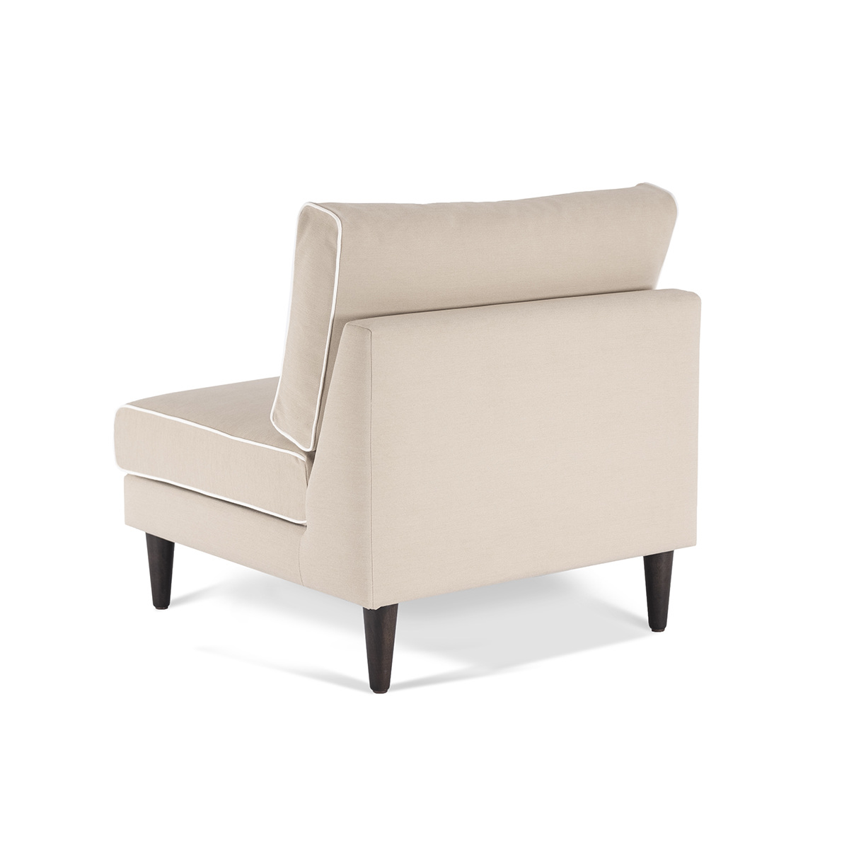 Flip Chair Noa, Beige / White - H80 x W80 x D75 cm - Cotton / Wood - image 4